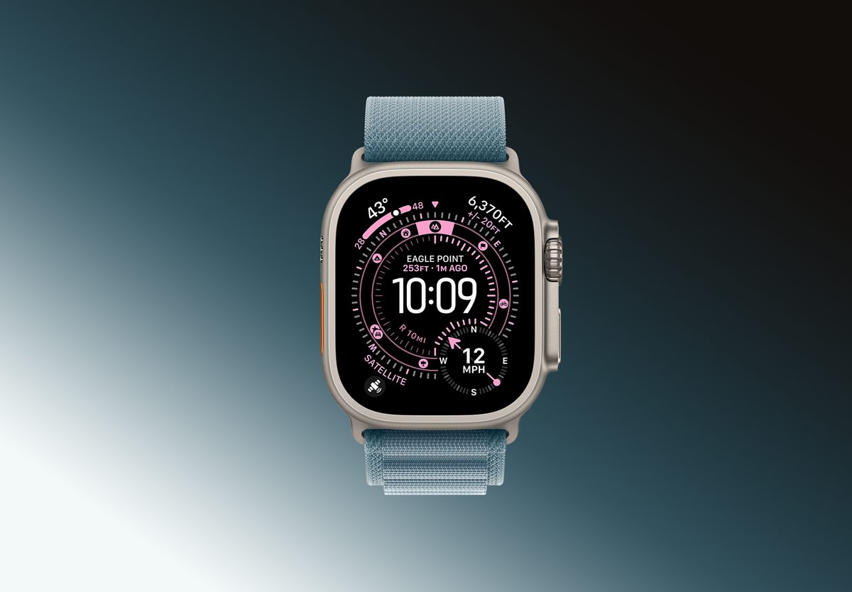 Умные часы Apple Watch Ultra 3 GPS 49mm Natural Titanium, Alpine Light Blue, S, фото 3