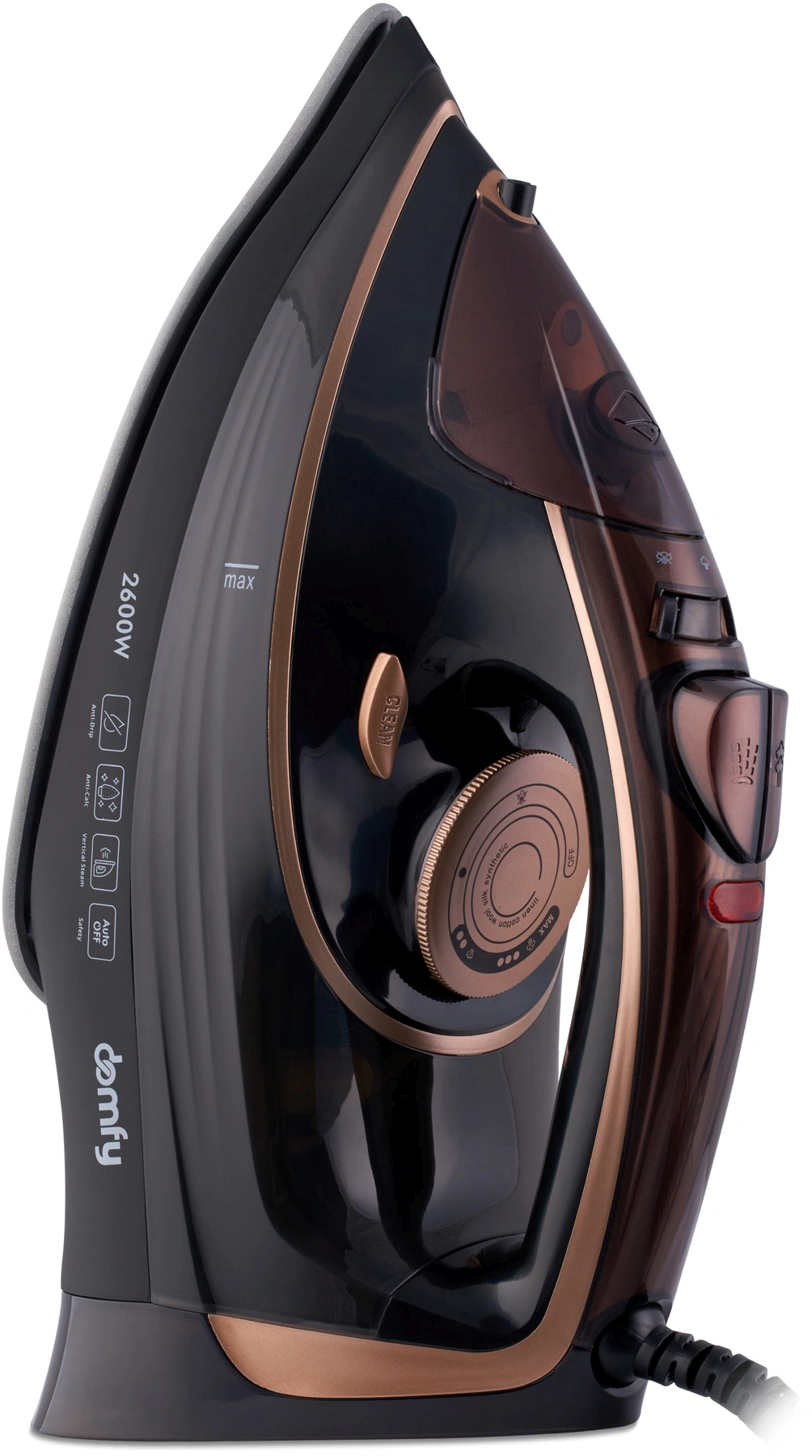 Утюг Domfy DSC-EI605 2600Вт черный/золотистый, фото 3