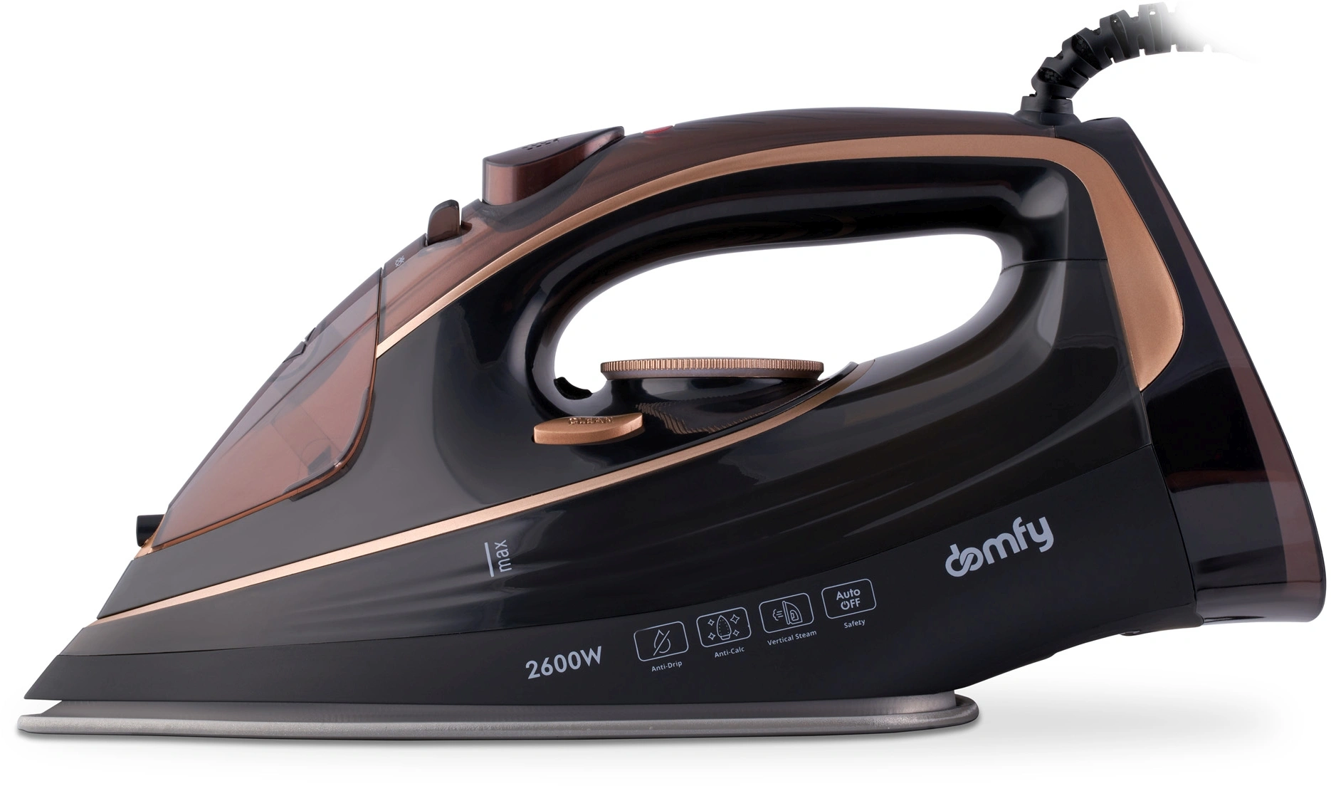 Утюг Domfy DSC-EI605 2600Вт черный/золотистый, фото 5