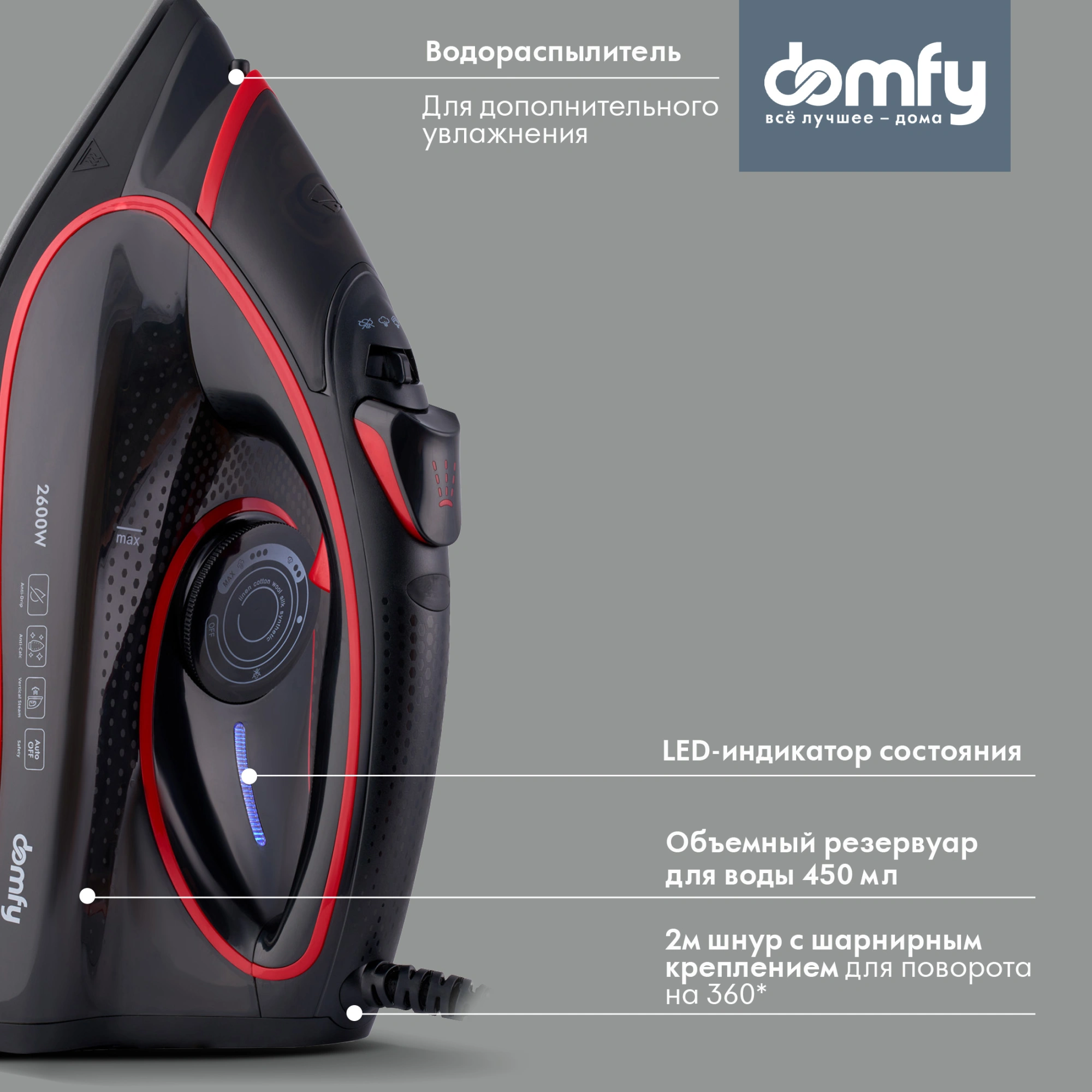 Утюг Domfy DSC-EI606, фото 13