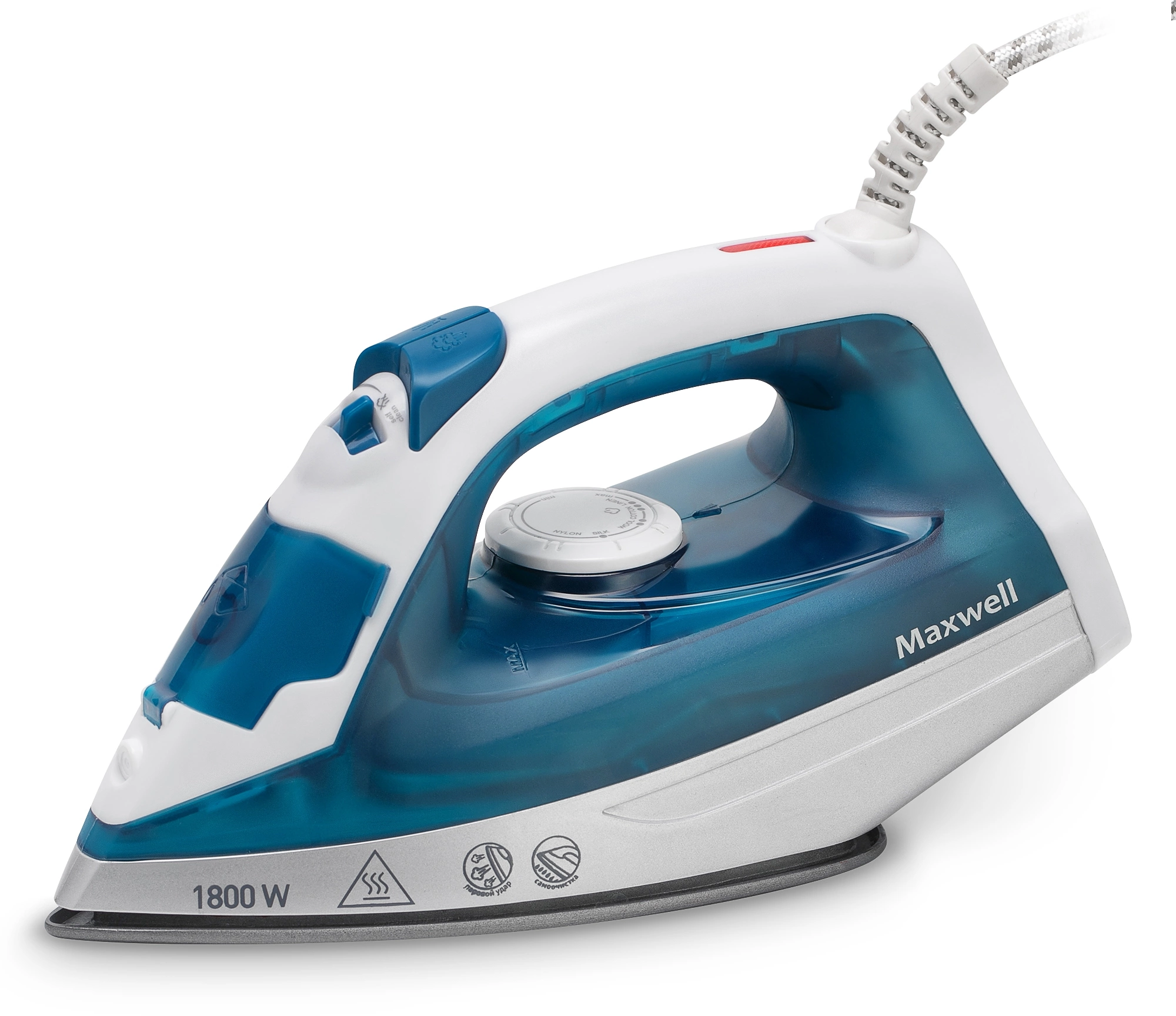 Утюг Maxwell MW-3056 белый/синий, превью следующего фото