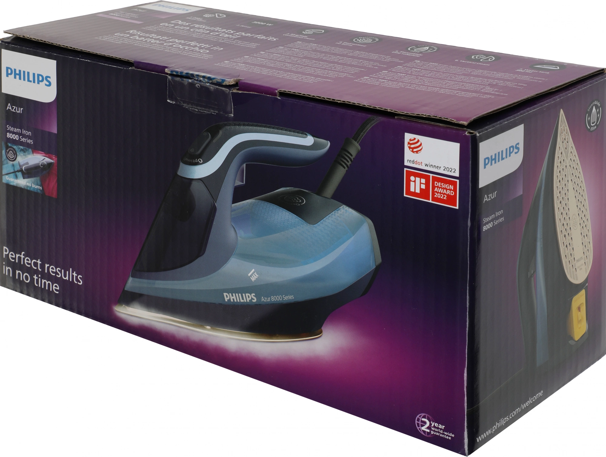 Утюг Philips DST8020/20 3000Вт синий, фото 2