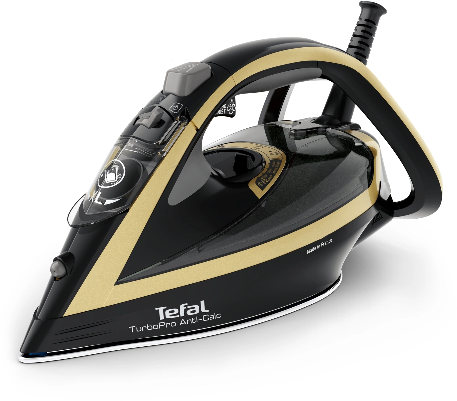 Утюг Tefal Turbo Pro Anti Calc FV5696E1 3000Вт черный/золотистый, фото 2