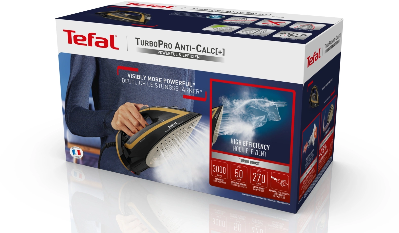 Утюг Tefal Turbo Pro Anti Calc FV5696E1 3000Вт черный/золотистый, превью предыдущего фото