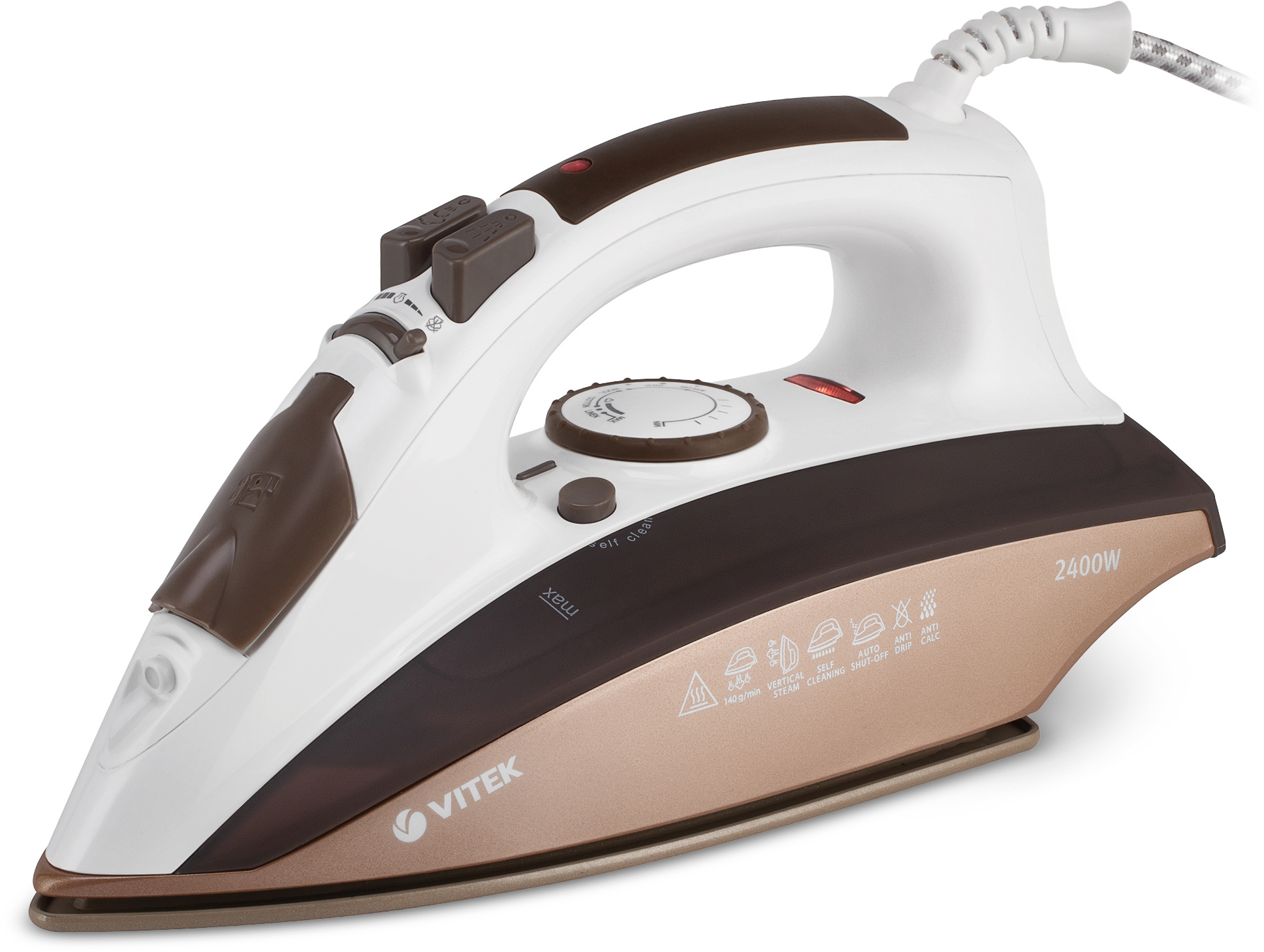 Утюг Vitek VT-1209 коричневый, фото 2
