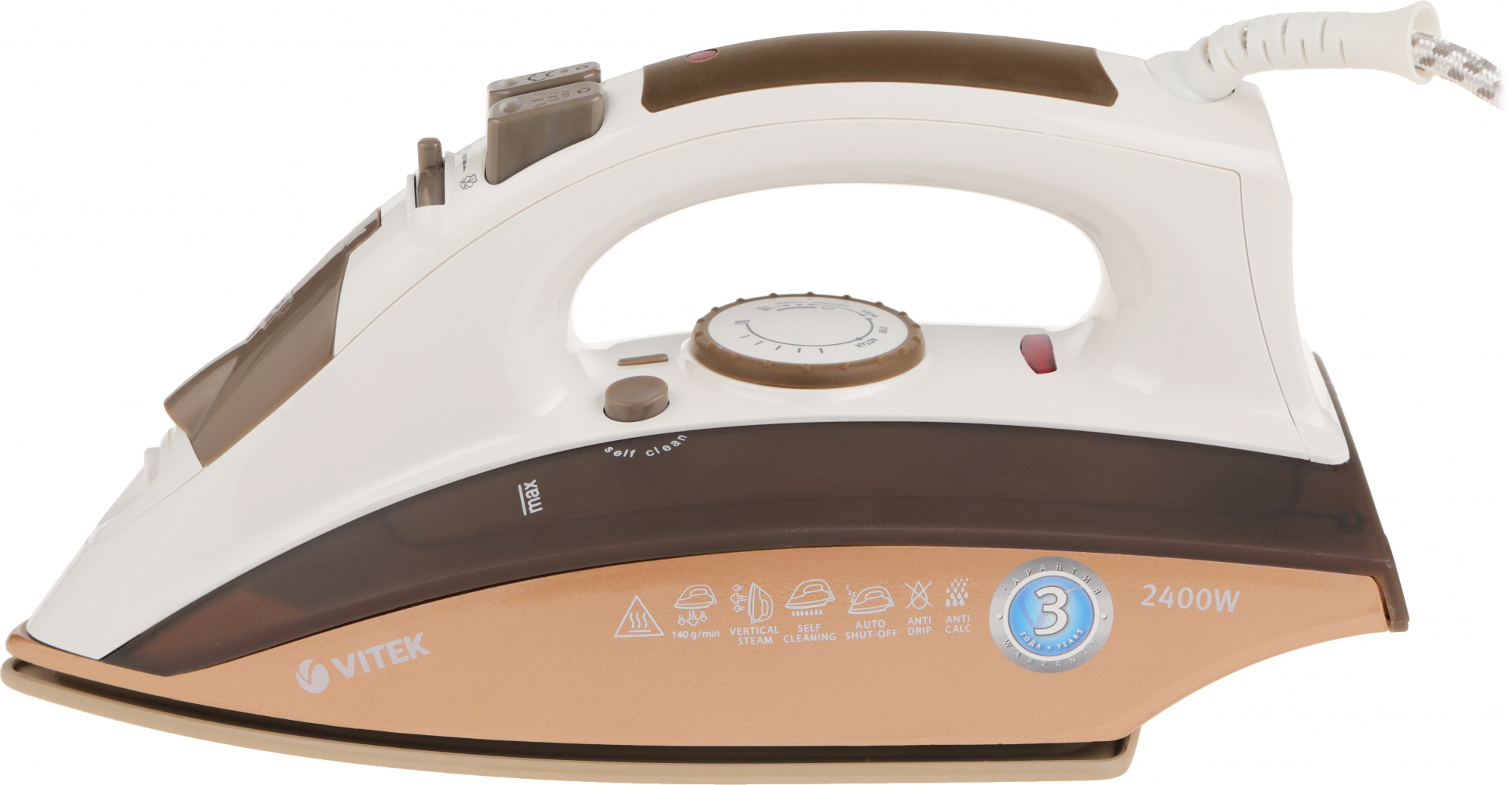 Утюг Vitek VT-1209 коричневый, фото 6