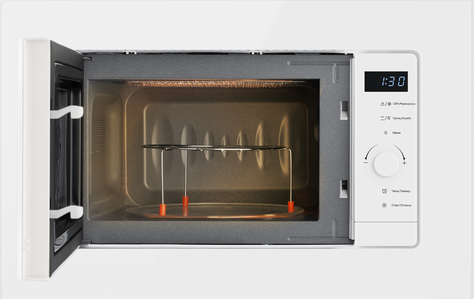 Встраиваемая микроволновая печь Weissgauff HMT-220 WG Grill, фото 2