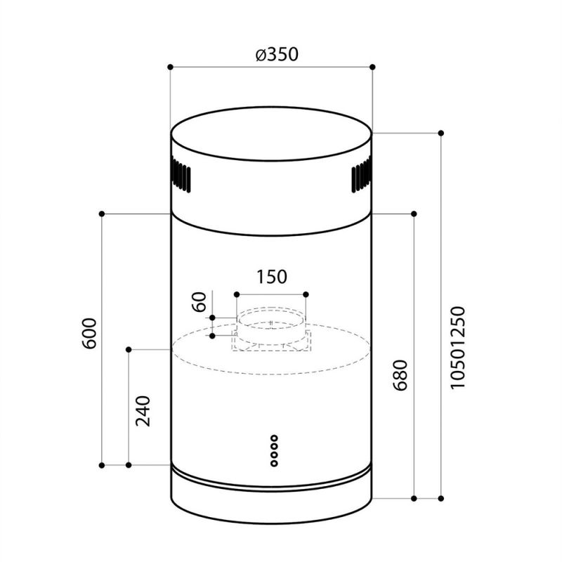 Вытяжка каминная Lex Tubo Isola 350 INOX, превью следующего фото