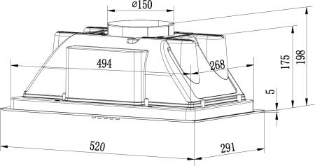 Вытяжка встраиваемая WEISSGAUFF BOX 850 BL, превью предыдущего фото